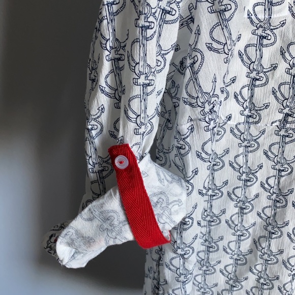 NWT! Charter Club Ladies Anchor Design Button Up - Picture 2 of 7